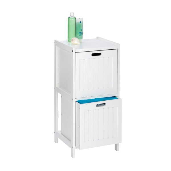 Бял дървен шкаф за баня с 2 чекмеджета Oslo - Wenko-image-1