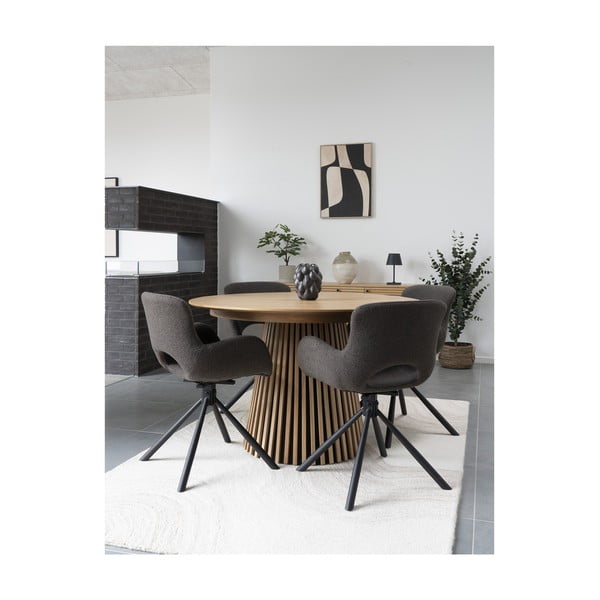 Кръгла сгъваема трапезна маса с дъбов плот ø 120 cm Osaka – House Nordic-image-3