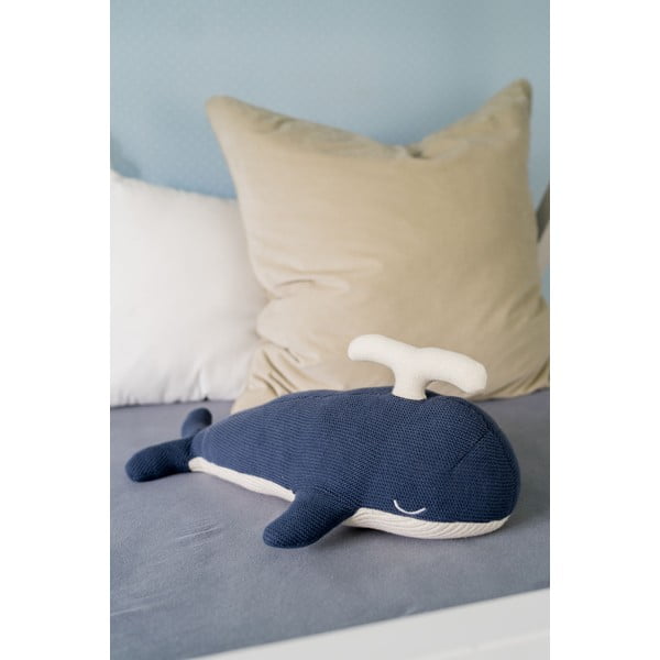 Синьо-бяла играчка за гушкане Кит - Kindsgut-image-1