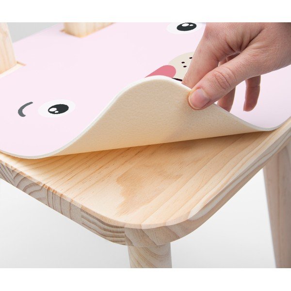 Детски стол, изработен от масивна борова дървесина Rose Bunny - Little Nice Things-image-3