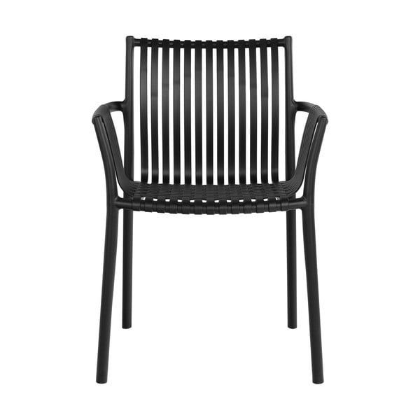 Черни пластмасови градински столове в комплект от 2 бр. Tulsa – House Nordic-image-2