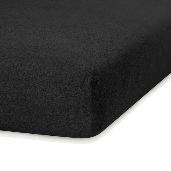 Черен еластичен чаршаф от тери 240x220 cm Ruby – AmeliaHome-image-1