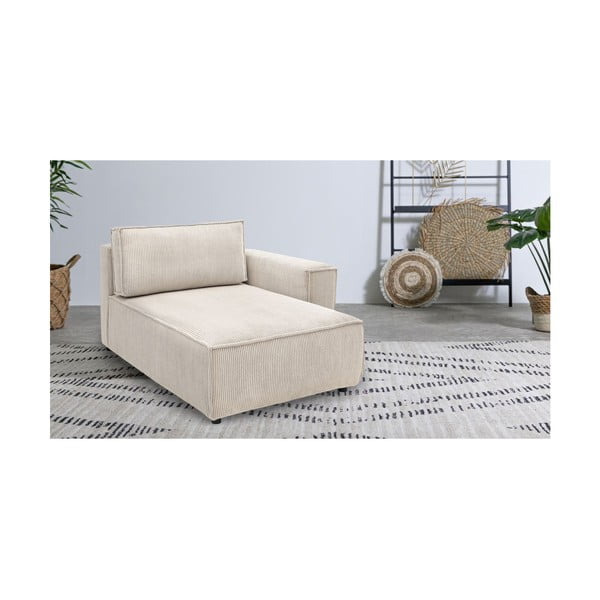 Кремав модул за диван от велур, десен ъгъл Nihad modular - Bobochic Paris-image-1