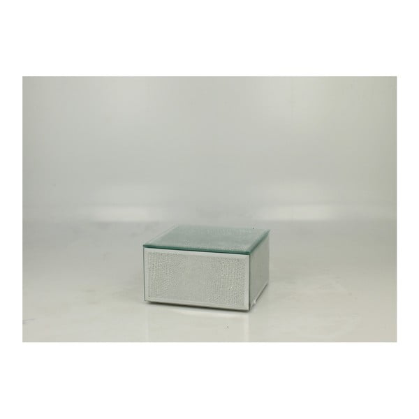 Úložná krabička na šperky ze skla a kovu Duo Gift Glitters, 12 x 12 cm