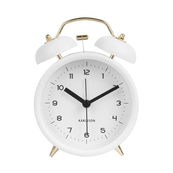 Бял будилник , ⌀ 10 cm Classic Bell - Karlsson