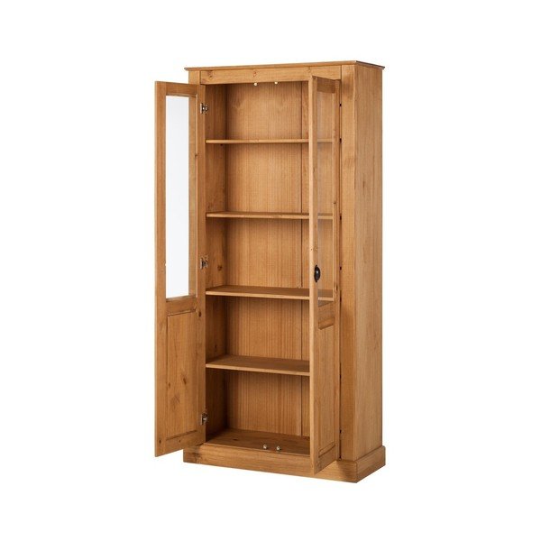 Přírodní dvoudveřová vitrína z borovicového dřeva Støraa Tommy-image-2