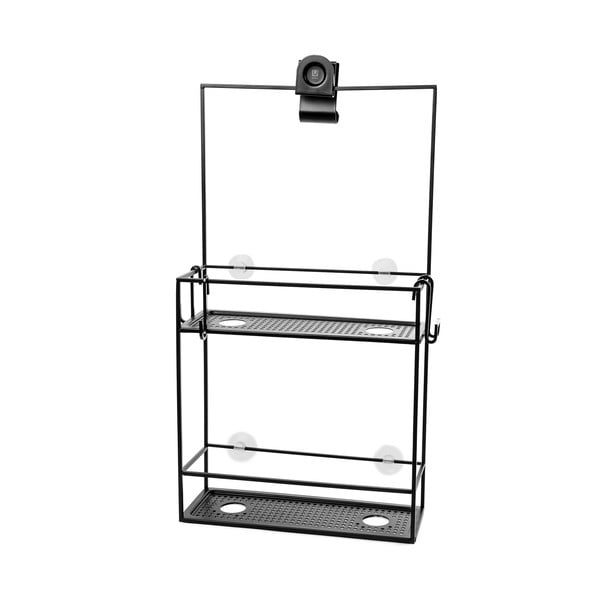 Черен висящ стоманен рафт за баня Cubiko - Umbra-image-1