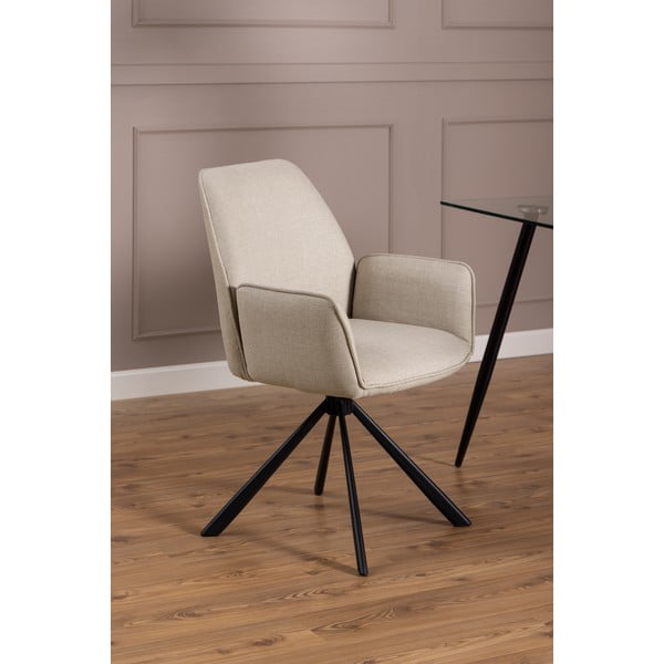 Бежови тапицирани трапезни столове в комплект с подлакътници 2 бр. Glenda – Actona-image-1