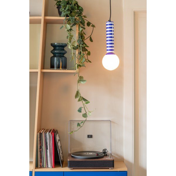 Синьо  метално висящо осветително тяло ø 12 cm Rayado Retro – Leitmotiv-image-1