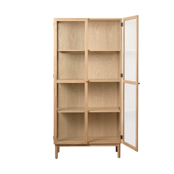 Витрина от дъбова дървесина в естествен цвят 190x90 cm Elba - Unique Furniture-image-3