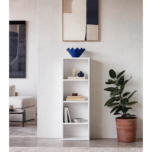 Бяла библиотека 30x106x24 cm Cube – Casa Selección-image-1