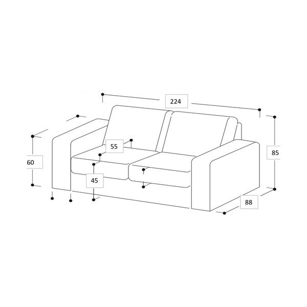 Бежов диван 224 см Copenhagen - Scandic-image-4