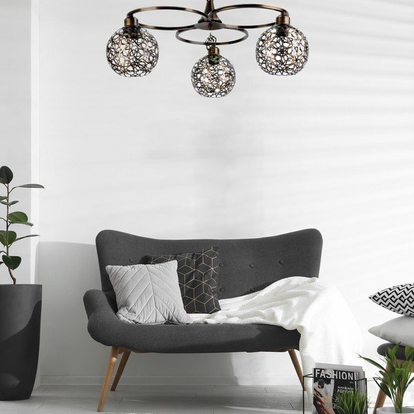Черно висящо осветително тяло Olimpiyat – Opviq lights-image-1