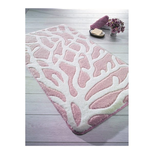 Růžová předložka do koupelny Confetti Bathmats Moss, 100 x 160 cm