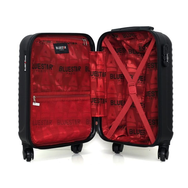 Комплект от черен пътнически куфар на колелца и по-малък ръчен куфар Marro - Bluestar-image-2