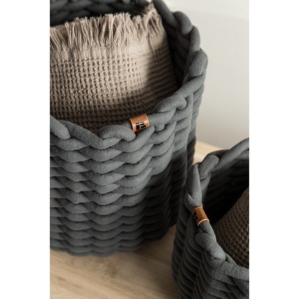 Текстилна кошница ø 21x17 cm Peach Skin Round S – Bigso-image-3