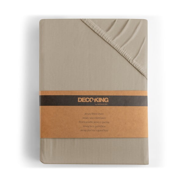 Светлокафяв еластичен чаршаф от джърси 90x200 cm Amber – Restilo-image-4