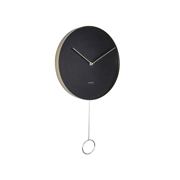 Черен стенен часовник , ø 34 cm Pendulum - Karlsson