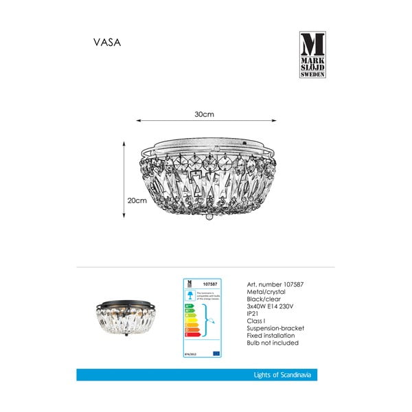 Таванна лампа Vasa, ø 30 cm - Markslöjd-image-2