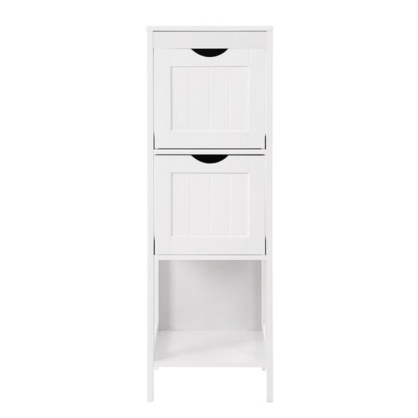 Бял шкаф за баня с 2 чекмеджета, височина 89 cm - Songmics