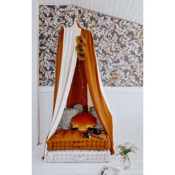 Бяло-оранжев ленен балдахин Caramel Circus - Moi Mili-image-2