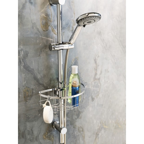 Самоносеща етажерка за баня от неръждаема стомана в сребрист цвят Floresta - Wenko-image-1