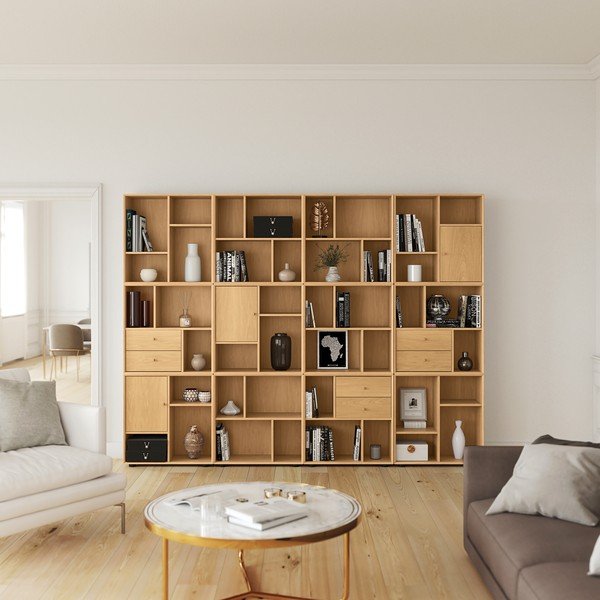 Модулна система от рафтове в дъбов декор в естествен цвят 70x70 cm Z - Tenzo-image-1