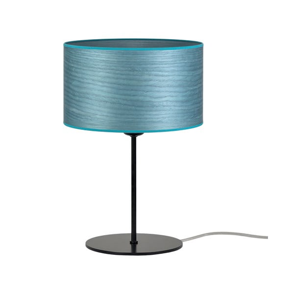 Синя настолна лампа от естествен фурнир S, ⌀ 25 cm Ocho - Sotto Luce
