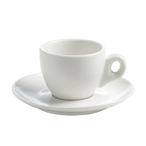 Бяла порцеланова чаша с чинийка Basic, 70 ml - Maxwell & Williams