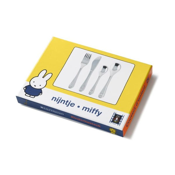 Детски прибори за хранене от неръждаема стомана в сребристо 4 бр.  Miffy Zoo – Zilverstad-image-2