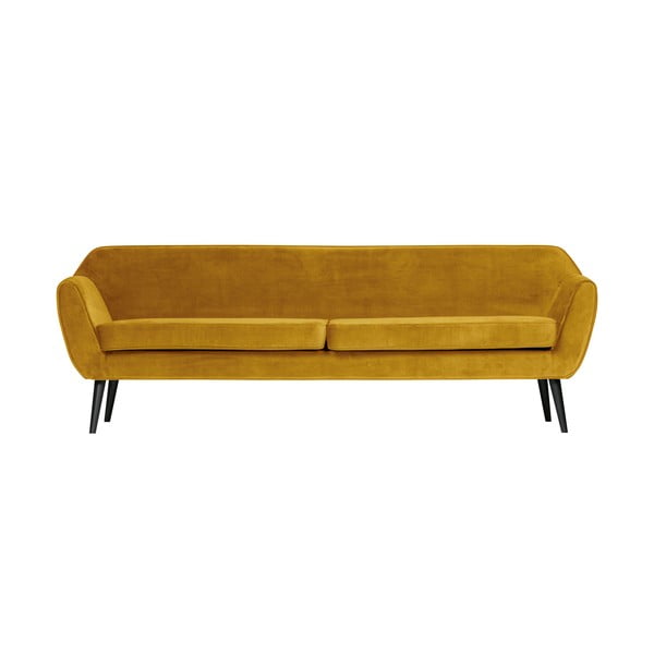 Жълт кадифен диван , 230 cm Rocco - WOOOD