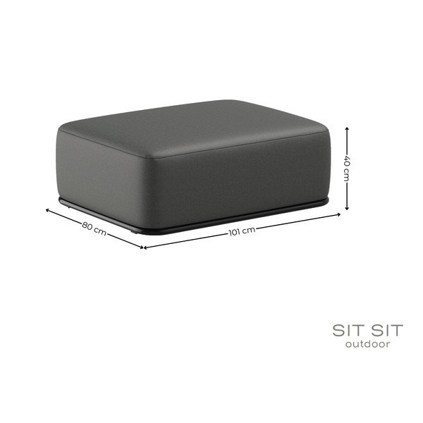 Тъмносив градински отоман Straw - Sit Sit-image-3