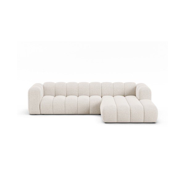 Кремав шенилов ъглов диван (десен ъгъл) Lupine – Micadoni 