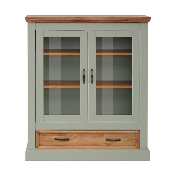 Светлозелена витрина от масивен бор 100x120 cm Selma – Støraa