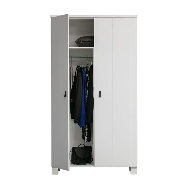 Гардероб от бял бор 111x202 cm Ties - WOOOD-image-3