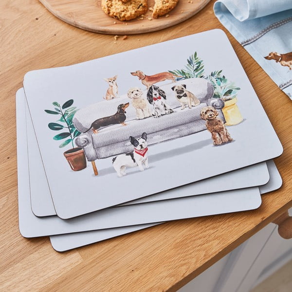 Коркова подложка 4 бр. 21,5х29 см Curious Dogs - Cooksmart ®-image-1