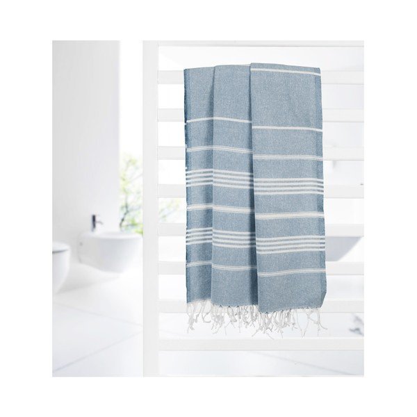 Modrá hammam osuška Kate Louise Classic, 180 x 100 cm-image-2