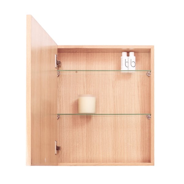 Стенно огледало с дъбово хранилище Mezza , 45 x 55 cm Slimline - Wireworks-image-2