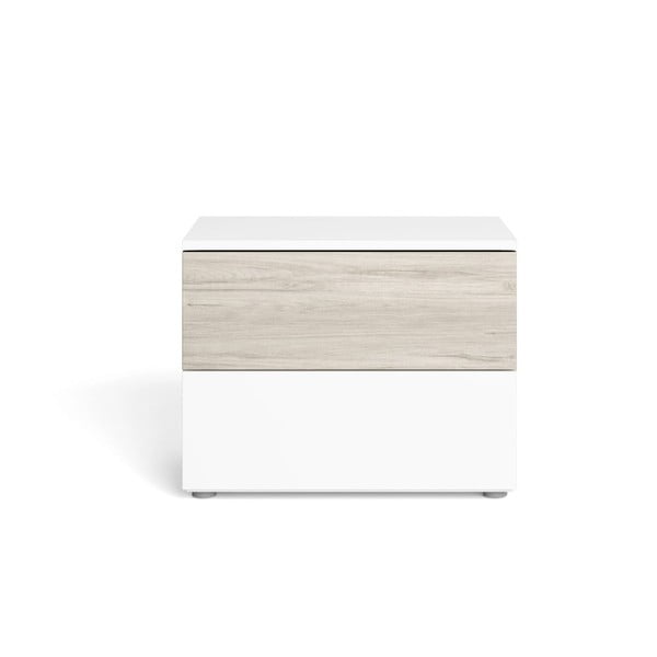 Нощно шкафче от бял/естествен дъб Sahara - Marckeric