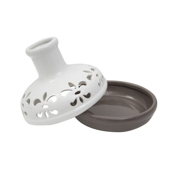 Hnědo-bílá porcelánová váza Mauro Ferretti Bottle-image-1