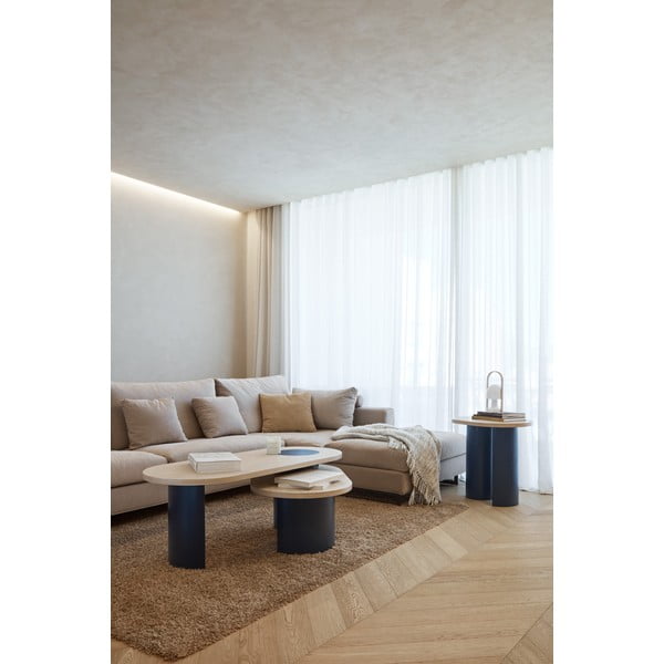 Синя/в естествен цвят масичка за кафе от декор от ясен 50x120 cm Nori – Teulat-image-1