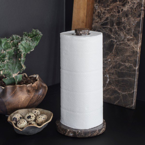 Тъмнокафява мраморна стойка за кухненски кърпи ø 12,5 cm Marble – Mette Ditmer Denmark-image-2