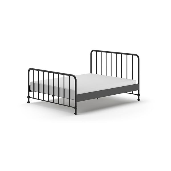 Черно метално единично легло с решетка 160x200 cm BRONXX - Vipack