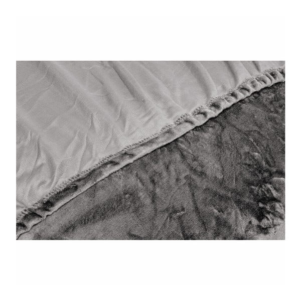 Сив чаршаф от микроплюш, 180 x 200 cm - My House-image-2