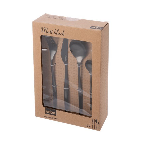 Черен прибори за хранене от неръждаема стомана 24 бр. – Orion-image-4