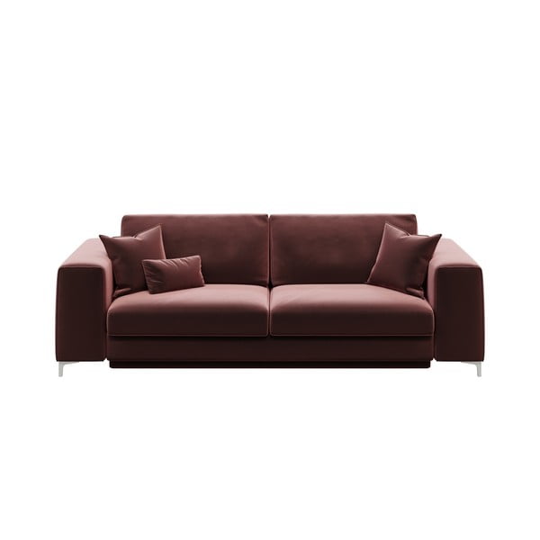 Тъмнорозов кадифен разтегателен диван , 256 см Rothe - devichy