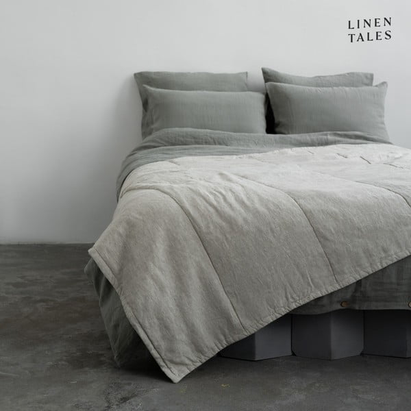 Ленена ватирана покривка за легло в естествен цвят  220x230 cm Melange – Linen Tales
