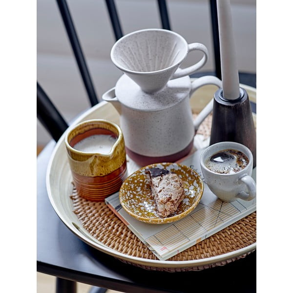 Десертна чиния от оранжев и бял фаянс, ø 11 cm Carmel - Bloomingville-image-1