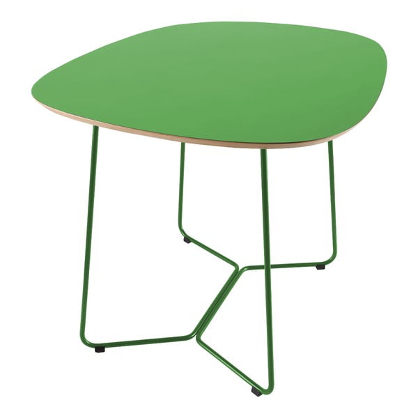 Zelený stůl s kovovými nohami IKER Maple X