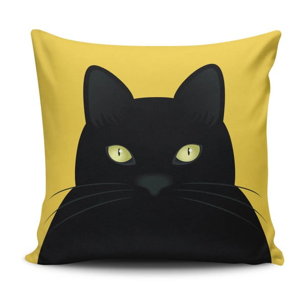 Възглавница от памучна смес Котка, 45 x 45 cm - Cushion Love